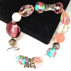 Artisan made glass bead bracelet